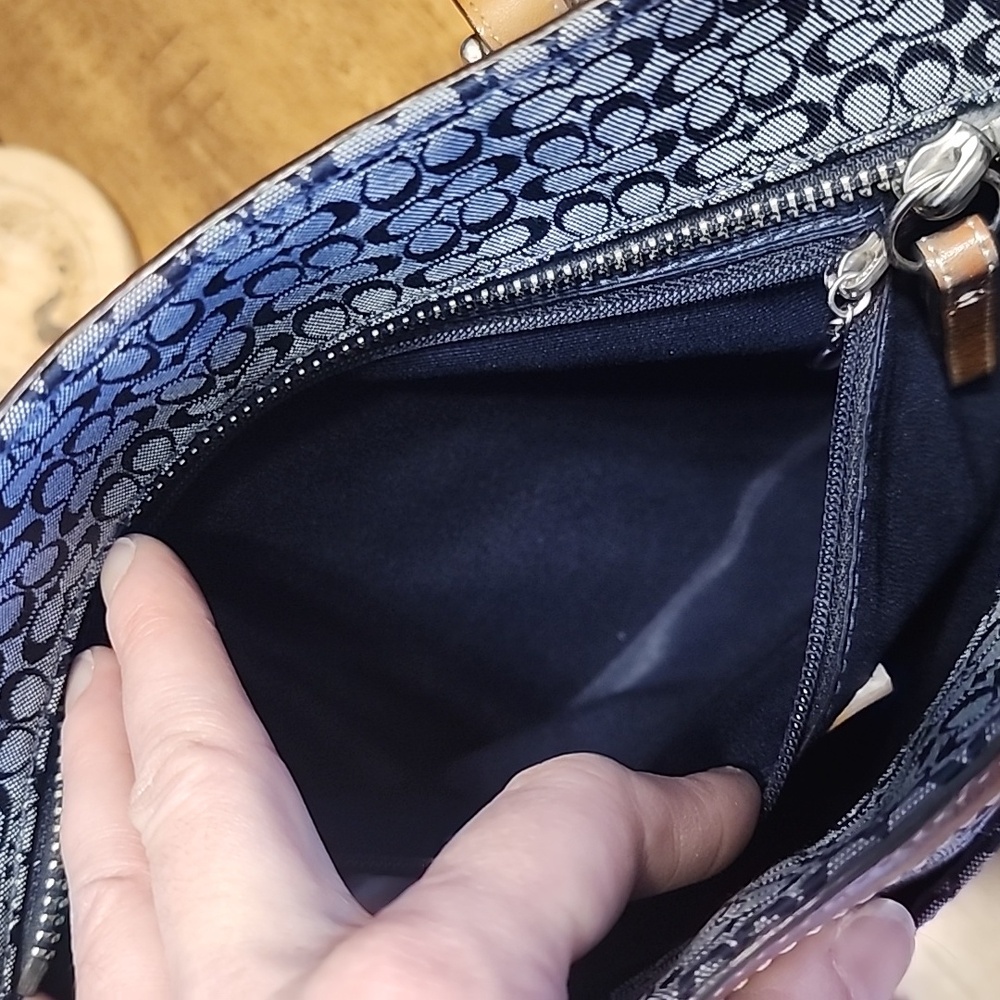 Coach Vintage Micro Kissing C's Denim Tote Euc - Picture 14 of 16